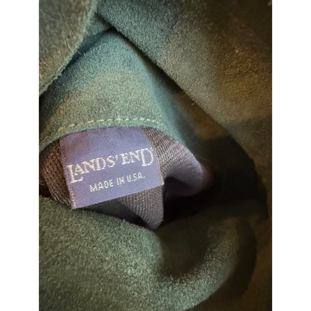 Vintage Lands End Hunter Green Suede Flat Mid Ankle Boots 6.5 - Picture 7 of 8
